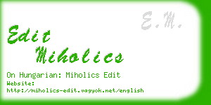 edit miholics business card